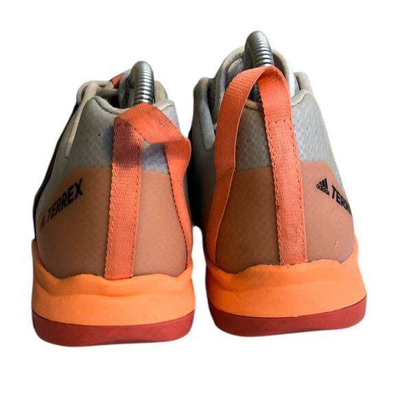 Adidas Terrex Trail Shoes Women's Gray Black Orange OrthoLite Hiking Grip Sz 10 - Picture 2 of 10
